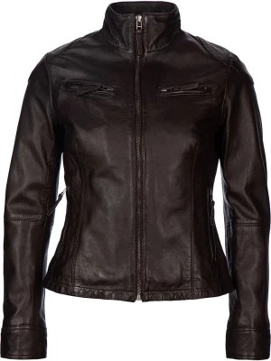 Zdjęcie produktu 7eleven Skórzana kurtka "Sevia" w kolorze ciemnobrązowym rozmiar: 36