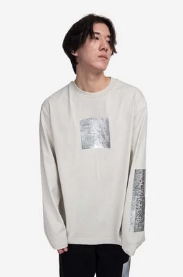 Zdjęcie produktu A-COLD-WALL* longsleeve bawełniany Foil Grid LS T-Shirt kolor szary z nadrukiem ACWMTS111-BONE