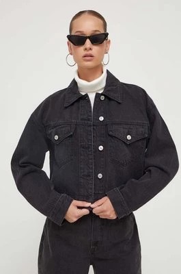 Zdjęcie produktu Abercrombie & Fitch kurtka jeansowa damska kolor czarny przejściowa oversize