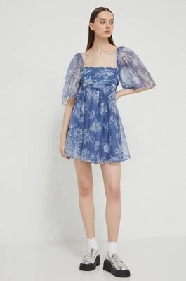 Zdjęcie produktu Abercrombie & Fitch sukienka kolor niebieski mini rozkloszowana