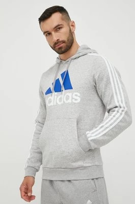 Zdjęcie produktu adidas bluza męska kolor szary z kapturem melanżowa