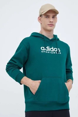 Zdjęcie produktu adidas bluza męska kolor zielony z kapturem z aplikacją