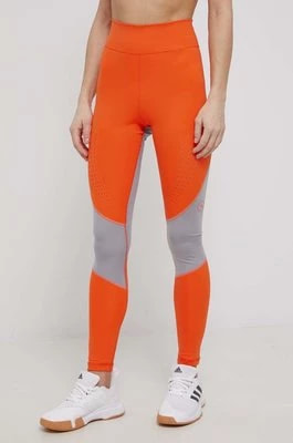 Zdjęcie produktu adidas by Stella McCartney legginsy treningowe HD9109 damskie kolor pomarańczowy wzorzyste