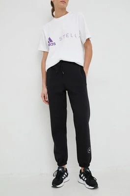 Zdjęcie produktu adidas by Stella McCartney spodnie dresowe damskie kolor czarny gładkie HR2208