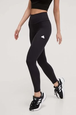 Zdjęcie produktu adidas legginsy damskie kolor czarny z nadrukiem IP2268