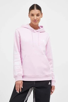 Zdjęcie produktu adidas Originals bluza damska kolor różowy z kapturem gładka
