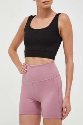Zdjęcie produktu adidas Performance szorty do jogi Studio kolor różowy gładkie high waist