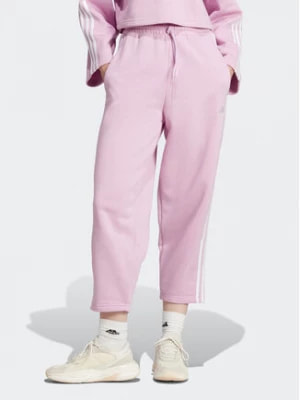 Zdjęcie produktu adidas Spodnie dresowe Essentials 3-Stripes Open Hem Fleece IJ7455 Różowy Loose Fit
