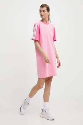 Zdjęcie produktu adidas sukienka bawełniana kolor różowy mini oversize IR6055