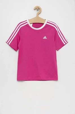 Zdjęcie produktu adidas t-shirt bawełniany dziecięcy G 3S BF kolor różowy