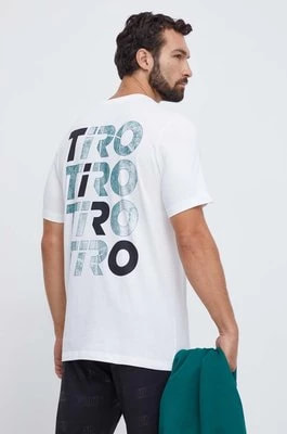 Zdjęcie produktu adidas t-shirt bawełniany męski kolor biały z nadrukiem