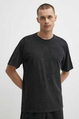Zdjęcie produktu adidas t-shirt bawełniany męski kolor czarny wzorzysty IN3166