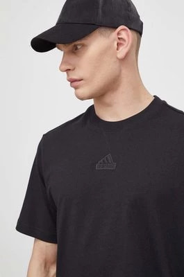 Zdjęcie produktu adidas t-shirt bawełniany męski kolor czarny z nadrukiem IR5266