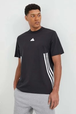 Zdjęcie produktu adidas t-shirt bawełniany męski kolor czarny z nadrukiem IR9166