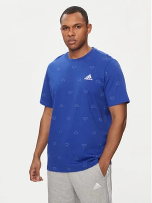 Zdjęcie produktu adidas T-Shirt Seasonal Essentials Monogram Graphic IU0284 Niebieski Regular Fit