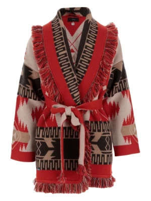 Zdjęcie produktu Alanui, Luksusowy Sweter z Kaszmiru z Geometrycznym Wzorem Red, female,