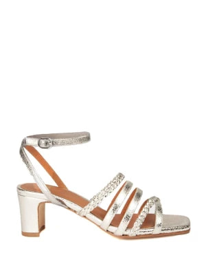 Zdjęcie produktu Anaki Skórzane sandały "Adela" w kolorze srebrnym rozmiar: 37
