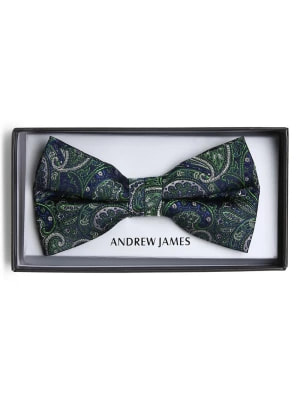 Zdjęcie produktu Andrew James Jedwabna muszka męska Mężczyźni zielony|niebieski wzorzysty,