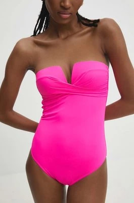 Zdjęcie produktu Answear Lab jednoczęściowy strój kąpielowy kolor różowy usztywniona miseczka