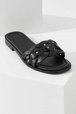Zdjęcie produktu Answear Lab klapki skórzane damskie kolor czarny