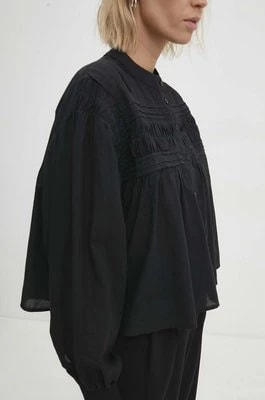 Zdjęcie produktu Answear Lab koszula bawełniana damska kolor czarny relaxed ze stójką
