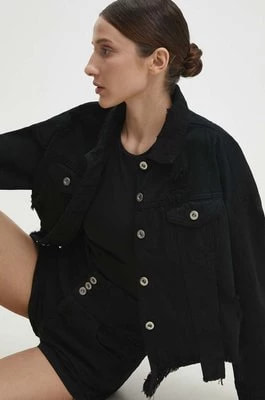 Zdjęcie produktu Answear Lab kurtka jeansowa damska kolor czarny przejściowa oversize