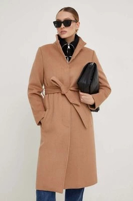 Zdjęcie produktu Answear Lab płaszcz wełniany kolor brązowy