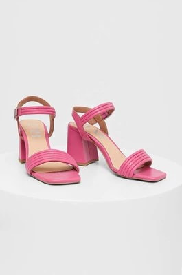 Zdjęcie produktu Answear Lab sandały skórzane kolor różowy