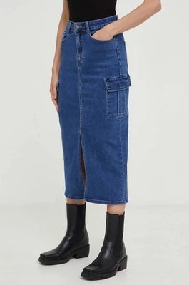 Zdjęcie produktu Answear Lab spódnica jeansowa kolor niebieski midi prosta