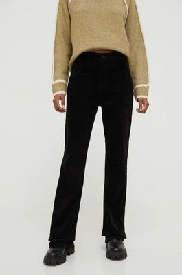 Zdjęcie produktu Answear Lab spodnie sztruksowe damskie kolor czarny dzwony high waist