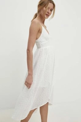 Zdjęcie produktu Answear Lab sukienka bawełniana kolor biały midi prosta