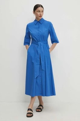 Zdjęcie produktu Answear Lab sukienka bawełniana kolor niebieski midi rozkloszowana