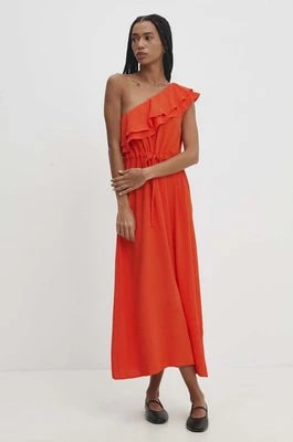 Zdjęcie produktu Answear Lab sukienka kolor pomarańczowy midi rozkloszowana