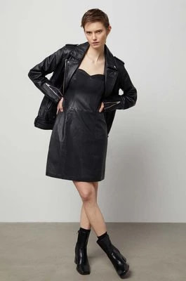 Zdjęcie produktu Answear Lab sukienka skórzana kolor czarny mini prosta