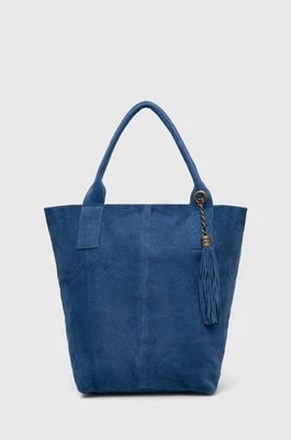 Zdjęcie produktu Answear Lab torebka zamszowa kolor niebieski