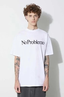 Zdjęcie produktu Aries t-shirt bawełniany kolor biały z nadrukiem