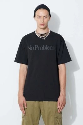 Zdjęcie produktu Aries t-shirt bawełniany kolor czarny z nadrukiem