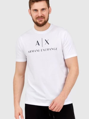 Zdjęcie produktu ARMANI EXCHANGE Biały t-shirt męski z czarnym logo