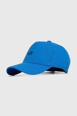 Zdjęcie produktu Armani Exchange czapka z daszkiem bawełniana kolor niebieski z aplikacją 954112 CC571 NOS