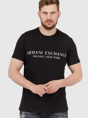Zdjęcie produktu ARMANI EXCHANGE Czarny t-shirt męski z aplikacją z logo