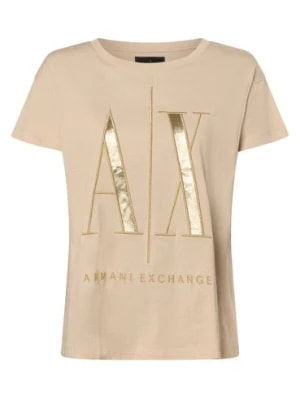 Zdjęcie produktu Armani Exchange Koszulka damska Kobiety Bawełna beżowy|złoty wzorzysty,