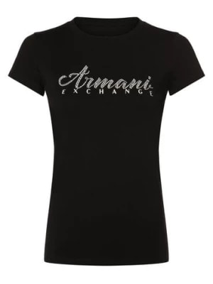 Zdjęcie produktu Armani Exchange Koszulka damska Kobiety Bawełna czarny nadruk,