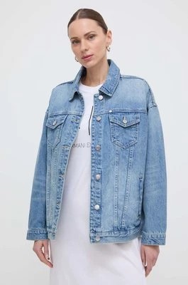 Zdjęcie produktu Armani Exchange kurtka jeansowa damska kolor niebieski przejściowa oversize 8NYB34 Y4AAZ NOS