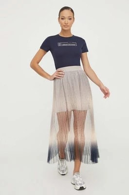 Zdjęcie produktu Armani Exchange spódnica kolor beżowy maxi rozkloszowana 3DYN01 YNYLZ