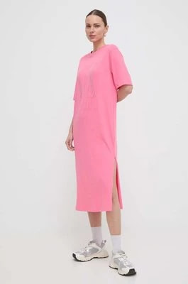 Zdjęcie produktu Armani Exchange sukienka kolor czerwony midi prosta 8NYAHX YJ8XZ NOS