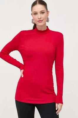 Zdjęcie produktu Armani Exchange sweter damski kolor czerwony lekki z półgolfem