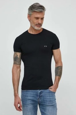 Zdjęcie produktu Armani Exchange t-shirt 2-pack męski kolor czarny gładki 956005 CC282 NOS
