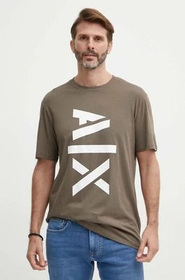 Zdjęcie produktu Armani Exchange t-shirt bawełniany kolor zielony z nadrukiem