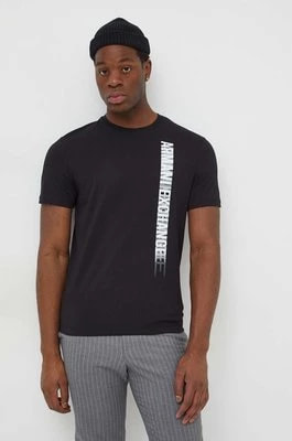 Zdjęcie produktu Armani Exchange t-shirt bawełniany męski kolor czarny z nadrukiem 3DZTBD ZJ9TZ