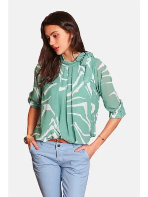 Zdjęcie produktu ASSUILI Bluzka w kolorze zielono-białym rozmiar: 34